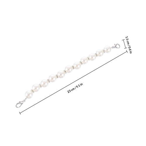 1Stk Metalldraht Perlenkette Weiß Griff Strap DIY 1