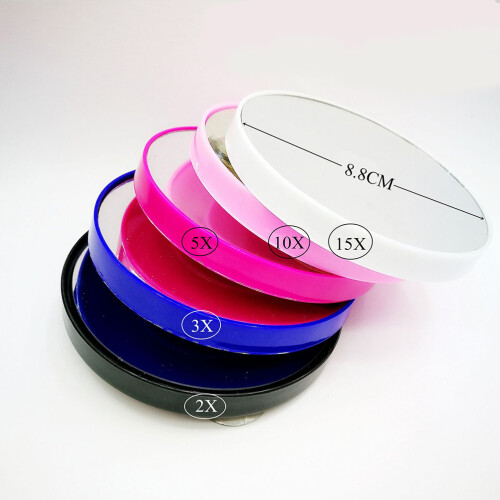 2Pcs Round Compact Makeup Mirror White 10X Magnification Cosmetic Tool 1