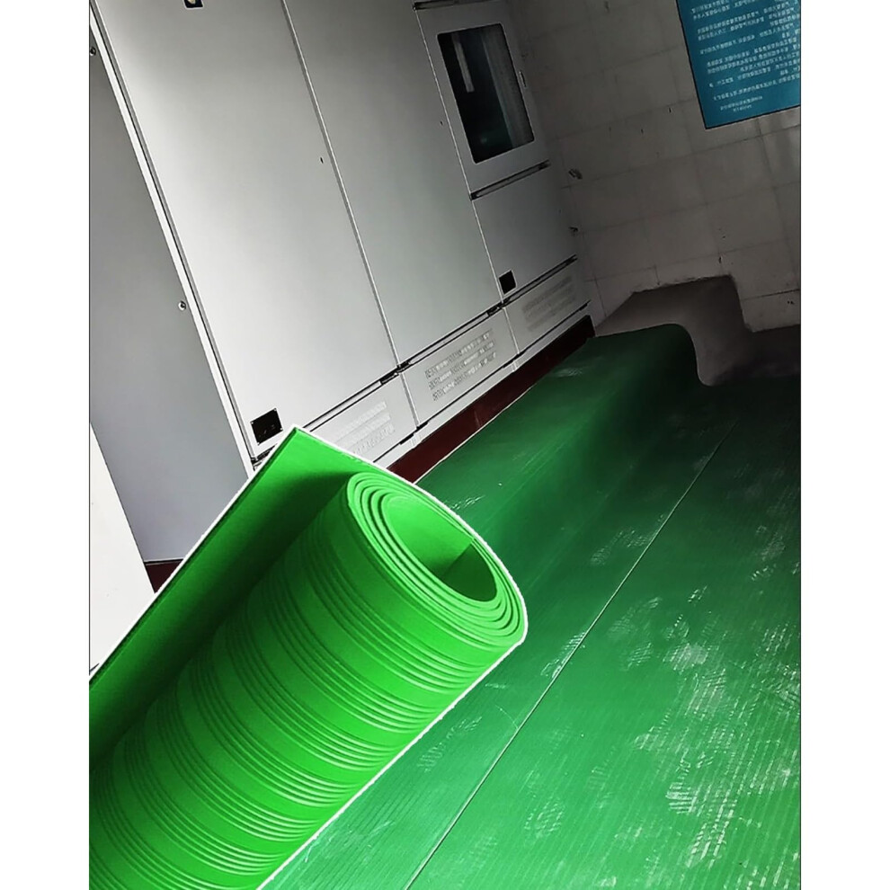 Insulating Rubber Mat For Voltage Electrical Safety, Nonconductive Switchboard Floor Mat Green 23Ft X 1/5In 9174973253334