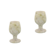 2Pcs Multi Color Jade Goblet Chalice Medieval Wine Glass Luxury Decor