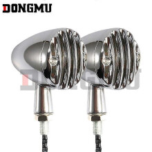 (Silver)Motorcycle Modified Led Turn Signal Retro Harley Scooter Universal Indicator Light Cornering