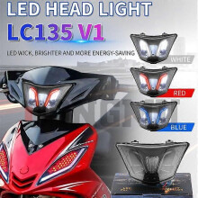 (Flowing Red Light)Motorcycle Yamaha Lc135 V1 Headlight Led Light Lamp Lc V1 Modified Headlight For