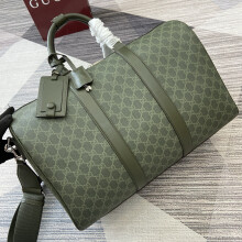 Gucci GG Monogram Medium Duffel Bag Forest Green 792074 45cm