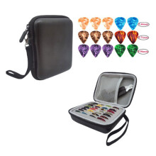 15Pack Guitar Picks Set Assorted Thickness 0.46/0.7/0.96mm with Black Leather Case for Acoustic Electric Bass Ukulele