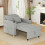 (Light Grey) YODOLLA Single Sofa Bed 3-in-1 Sleeper Chair Bed 1