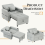 (Light Grey) YODOLLA Single Sofa Bed 3-in-1 Sleeper Chair Bed 7