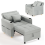 (Light Grey) YODOLLA Single Sofa Bed 3-in-1 Sleeper Chair Bed 8