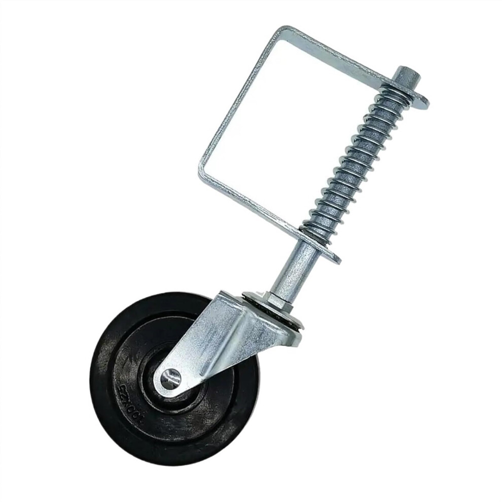 Spring Loaded Gate Caster Wheel 4 Inch Rubber 60Kg Load Shock Absorbing Smooth Roll For Gate Door 9169991330105