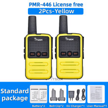 (Gelb)ITSOK Mini-Walkie-Talkies, 2 Stück, PMR446, tragbare Zwei-Wege-Funkgeräte, Kommutatorstation,