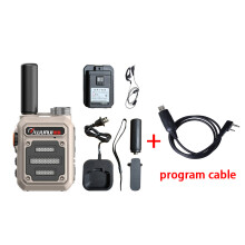 (Khaki mit Kabel) Wurui G63 Tragbares Mini-Walkie-Talkie-Scanner-Amateurfunkgerät, Walkie-Talkies für