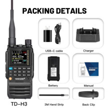 (TD-H3-Schwarz) TIDRADIO H3 Funkgeräte, Walkie-Talkies mit großer Reichweite, Telefon-App, drahtlose