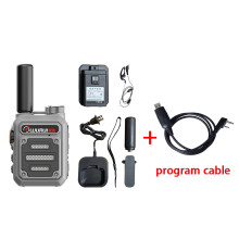 (grau mit Kabel) Wurui G63 Tragbares Mini-Walkie-Talkie-Scanner-Amateurfunkgerät Walkie-Talkies für