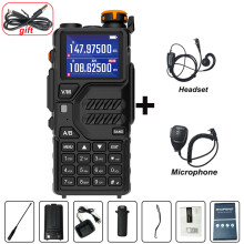 (Headset-Mikrofon)UV K5 Plus Walkie-Talkie Tragbares AM/FM-Zweiwege-Funkgerät Kommunikationsstation