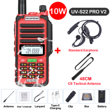 (USB-Stecker V2 Rot 5) UV S22 PRO V2 IP68 Walkie-Talkie wasserdicht Dualband 136-174/400-520 MHz Amateurfunkgerät