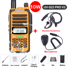 (USB-Stecker V2 Orange 4) UV S22 PRO V2 IP68 Walkie-Talkie wasserdicht Dualband 136-174/400-520 MHz