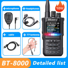 (4er-Set) BTDX BT-8000 10W Vollband-Amateurfunkgerät, 2-Wege-Funkgerät, 256 Kanäle, Walkie-Talkie, AM,