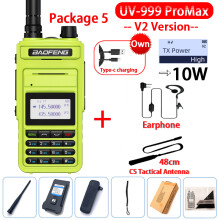 (USB-Stecker-V2 Glänzendes Grün 5) UV-999 Pro Max 10W 999CH Walkie-Talkie UV999 Dualband Tragbares CB-Amateurfunkgerät