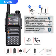 (Hand Mi)UV26 Walkie-Talkie GPS APSR Multiband Bluetooth Programmierung Aufnahme Drahtlose Kopierfrequenz