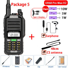 (USB-Stecker V2 Schwarz 5) 2023 Neues UV-68 Pro MAX Wasserdichtes IP68 Walkie-Talkie mit hoher Sendeleistung,
