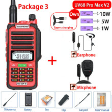 (USB-Stecker V2 Rot 3) 2023 Neues UV-68 Pro MAX Wasserdichtes IP68 Walkie-Talkie mit hoher Sendeleistung,