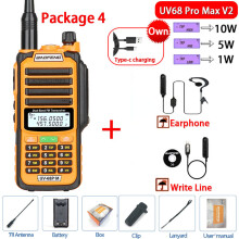 (USB-Stecker V2 Orange 4) 2023 Neues UV-68 Pro MAX Wasserdichtes IP68 Walkie-Talkie mit hoher Sendeleistung,