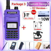 (USB-Stecker-V2 Dunkelviolett 3) UV-999 Pro Max 10W 999CH Walkie-Talkie UV999 Dualband Tragbares CB-Amateurfunkgerät