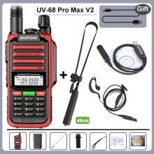 (Rotes HD-48-Kabel) UV-68 Pro Max V2 IP68 Wasserdichtes Walkie-Talkie mit 8800-mAh-Akku, Typ C, UHF/VHF-Dual-Frequenz