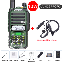 (USB-Stecker V2 Grün 2) UV S22 PRO V2 IP68 Walkie-Talkie wasserdicht Dualband 136-174/400-520 MHz Amateurfunkgerät