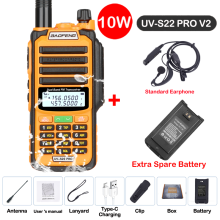 (USB-Stecker V2 Orange 8) UV S22 PRO V2 IP68 Walkie-Talkie wasserdicht Dualband 136-174/400-520 MHz