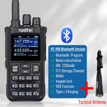 (BT-Taktikantenne hinzufügen) Radtel RT-900 8W Vollband-Amateurfunkgerät Walkie-Talkie 256CH Flugfunkgerät