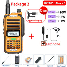 (USB-Stecker V2 Orange 2) 2023 Neues UV-68 Pro MAX Wasserdichtes IP68 Walkie-Talkie mit hoher Sendeleistung,