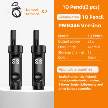 (Schwarzer (PMR)-Ohrhörer) 2 Stück Mini-Walkie-Talkies, tragbare Zweiweg-Funkgeräte mit Kopfhörern und