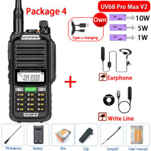 (USB-Stecker V2 Schwarz 4) 2023 Neues UV-68 Pro MAX Wasserdichtes IP68 Walkie-Talkie mit hoher Sendeleistung,