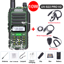 (USB-Stecker V2 Grün 6) UV S22 PRO V2 IP68 Walkie-Talkie wasserdicht Dualband 136-174/400-520 MHz Amateurfunkgerät