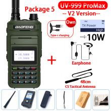 (USB-Stecker-V2 Armeegrün 5) UV-999 Pro Max 10W 999CH Walkie-Talkie UV999 Dualband Tragbares CB-Amateurfunkgerät