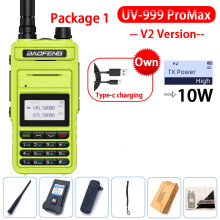 (USB-Stecker-V2 Glänzend Grün 1) UV-999 Pro Max 10W 999CH Walkie-Talkie UV999 Dualband Tragbares CB-Amateurfunkgerät