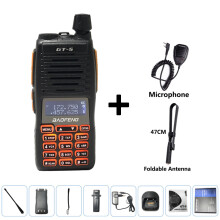 (Mikrofon-Antenne) 2021 BF GT-5 Walkie-Talkie, Reichweite 10 km, Zweiwege-Amateurfunkgerät, Dual-PTT-HF-Transceiver,