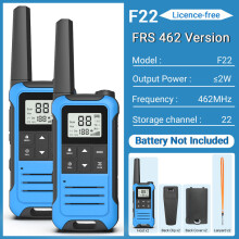 (FRS NO BAT-BL)F22 FRS PMR Walkie-Talkie für Kinder, 2 Stück, tragbares Kinderfunkgerät