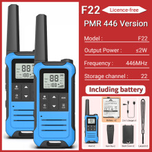 (PMR Add BAT-BL) 2 Stück F22 Walkie-Talkies PMR FRS mit großer Reichweite, Mini-Ladegerät mit wiederaufladbarem