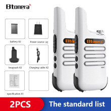 (weiß) Mini-Walkie-Talkies, 2 Stück, PMR 446 FRS, tragbare Zweiweg-Funkgeräte