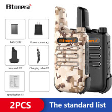 (schwarz-gelb-tarnfarben) Mini-Walkie-Talkies, 2 Stück, PMR 446 FRS, tragbare Zweiweg-Funkgeräte