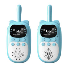 (Blau) 3 km Reichweite Kinder-Walkie-Talkies, 2 Stück, elektronisches Spielzeug, 1000 mAh Akku, Funktelefon,