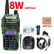 (8W Tarnmuster) Hochleistungs-Walkie-Talkie UV-82, Dualband-VHF/UHF-FM-Transceiver, 10 km Reichweite,