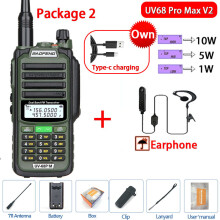 (USB-Stecker V2 Grün 2) 2023 Neues UV-68 Pro MAX Wasserdichtes IP68 Walkie-Talkie mit hoher Sendeleistung,