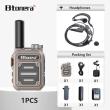 (gelbe Kopfhörer) Mini-Walkie-Talkie BTDX 330 Tragbares Zwei-Wege-Funkgerät PMR FRS Funkgerät Lang