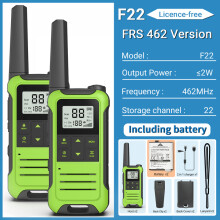 (FRS Add BAT-NG) 2 Stück F22 Walkie-Talkies PMR FRS mit großer Reichweite, Mini-Ladegerät mit Typ-C-Anschluss,