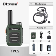 (grüne Kopfhörer) Mini-Walkie-Talkie BTDX 330 Tragbares Zwei-Wege-Funkgerät PMR FRS Funkgerät Lang