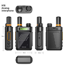 (SCHWARZ) 2 Mini-Walkie-Talkies, tragbare Zwei-Wege-Funkgeräte mit PTT-Funktion, Frequenzkopie, 5 W,