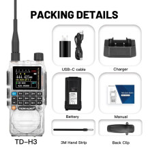(TD-H3-Crystal)TIDRADIO H3 Funkgeräte Walkie-Talkie mit großer Reichweite, Telefon-App, drahtlose Programmierung,