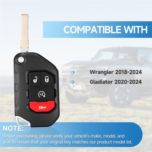 Key Fob Replacement Fits for   2018-2024  Gladiator Proximity Keyless Entry Remote Control 2
